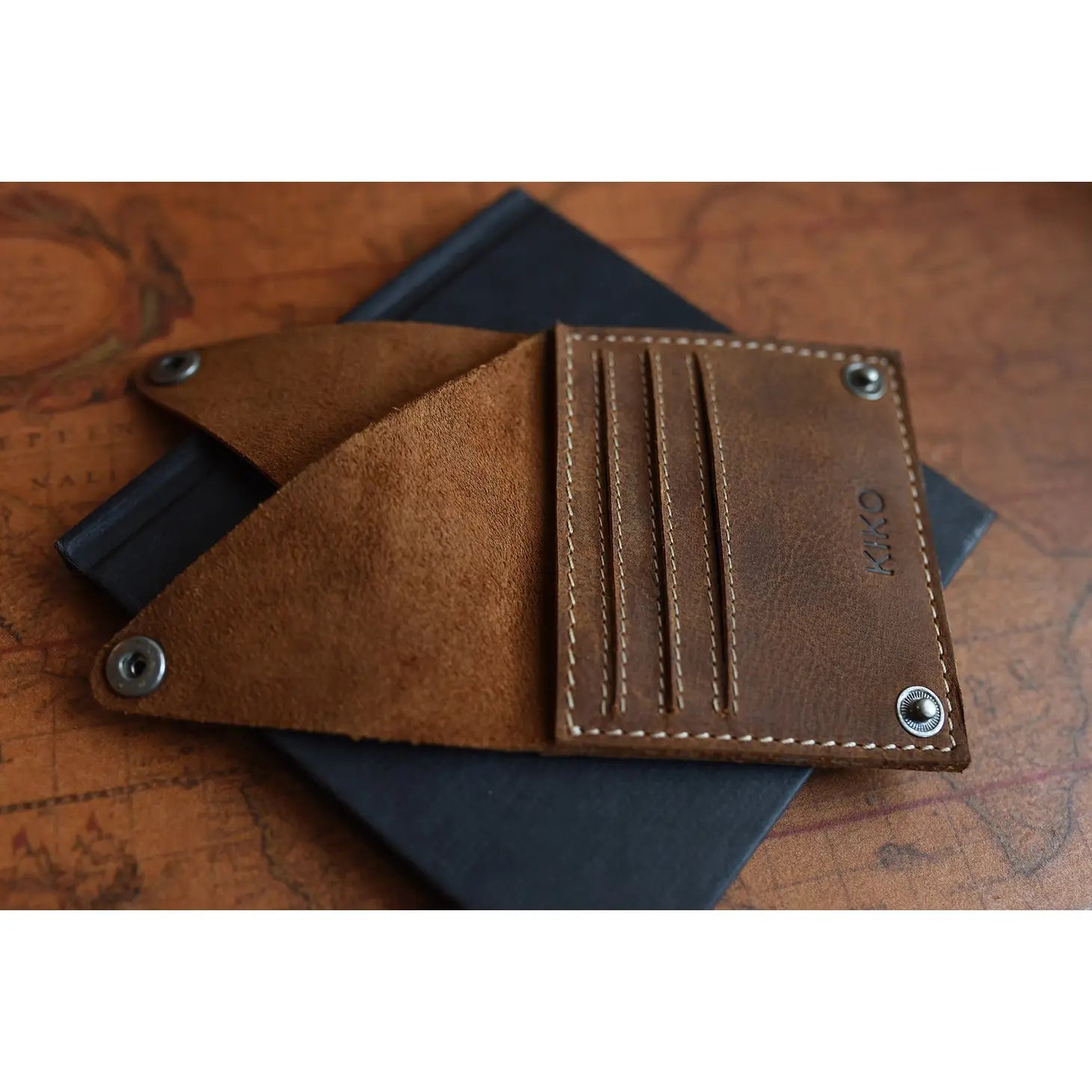 Kiko Leather Wing Fold Card Case #173