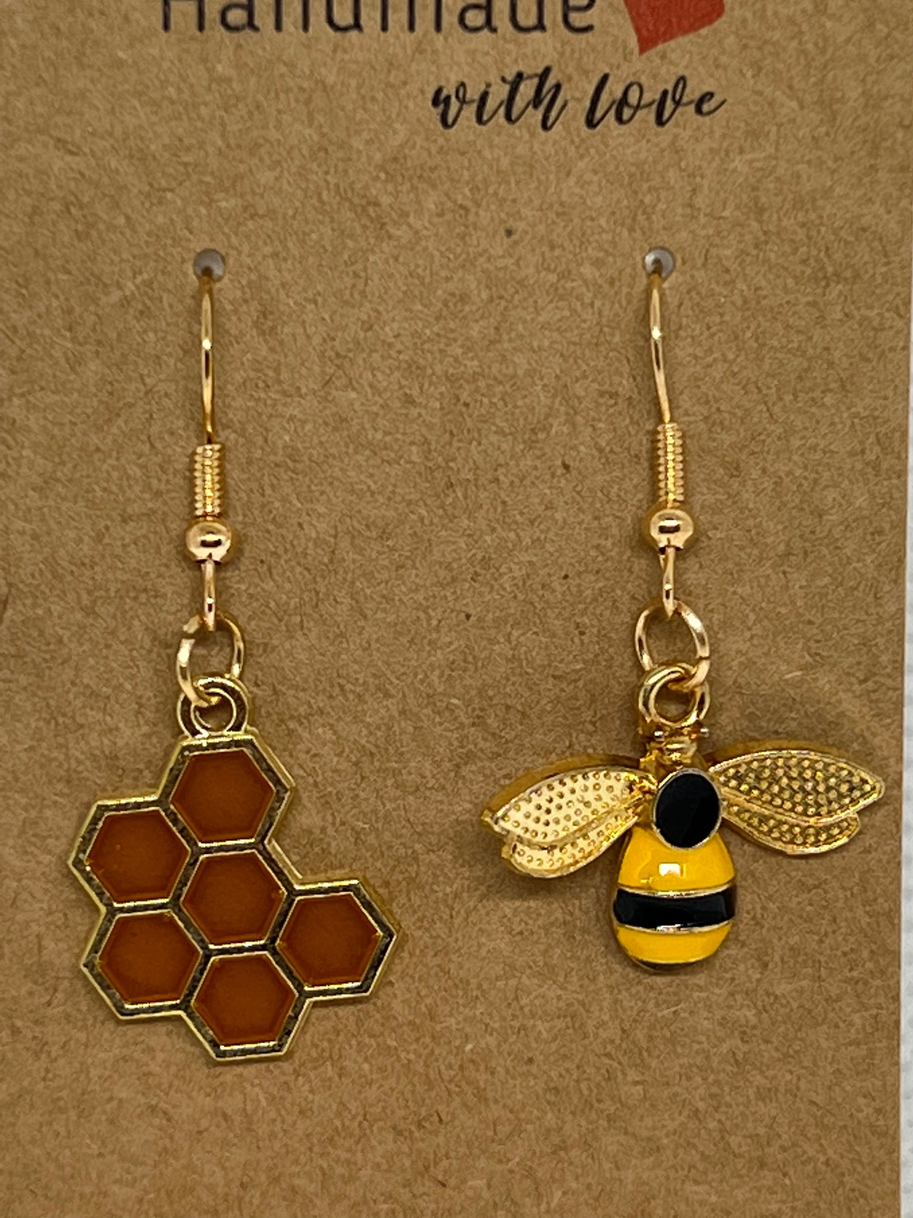Bee and Honeycomb Earrings - Athena's Fashion Boutique