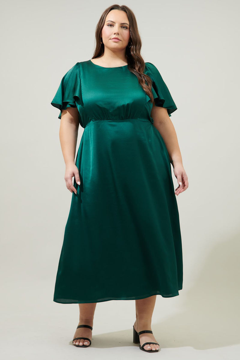 sugar lips midi dress Chateau Satin Midi Dress