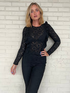 Sage the Label | Black Long Sleeve Lace Top | Sweetest Stitch