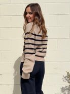 Aureum | Maxine Striped Mock Neck Sweater | Sweetest Stitch