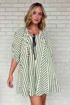 Entro | Striped 3/4 Sleeve Dress | Sweetest Stitch Boutique