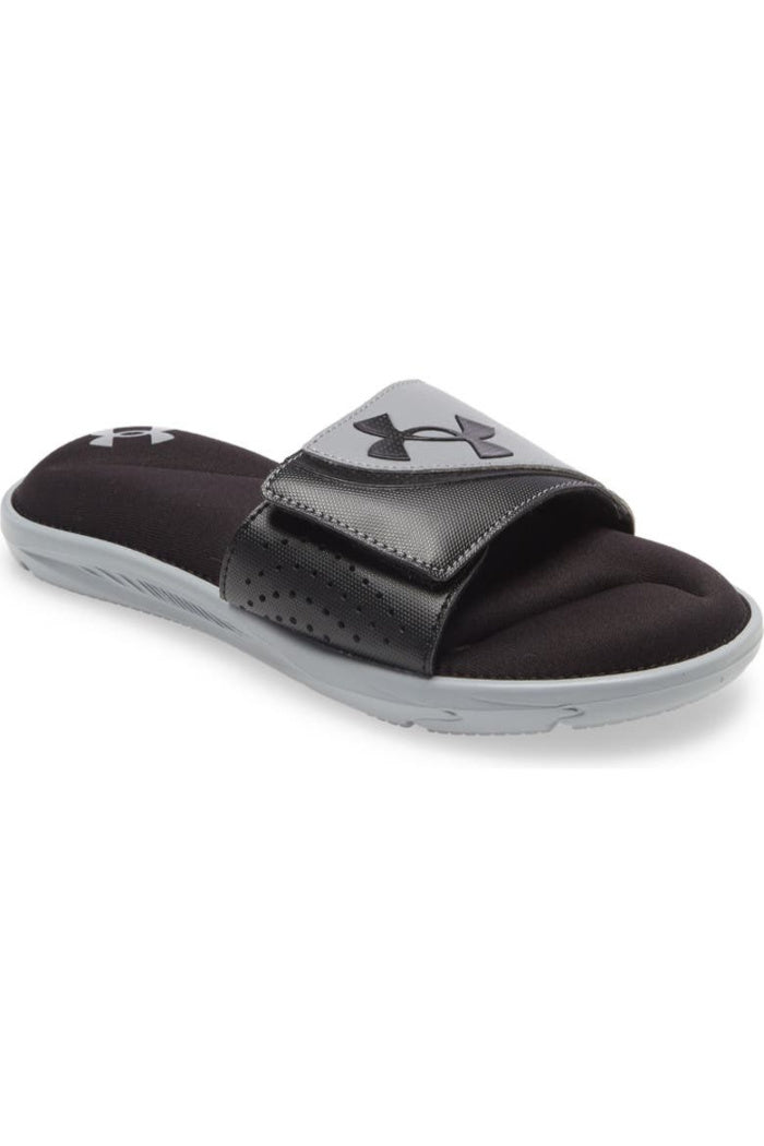 Men s UA Ignite VI Slides Black Steel Black 7