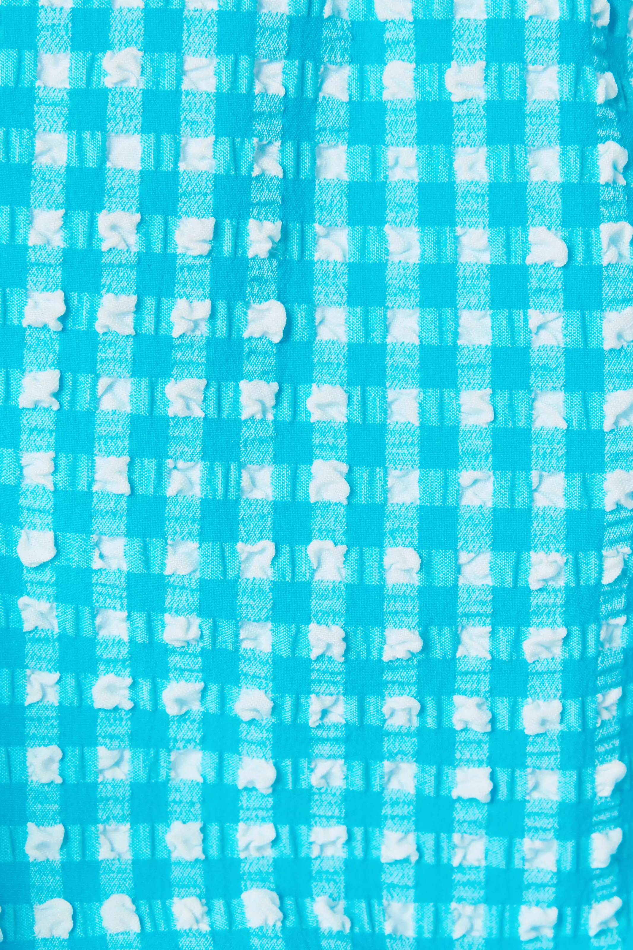 Turquoise Oasis Crinkle Gingham