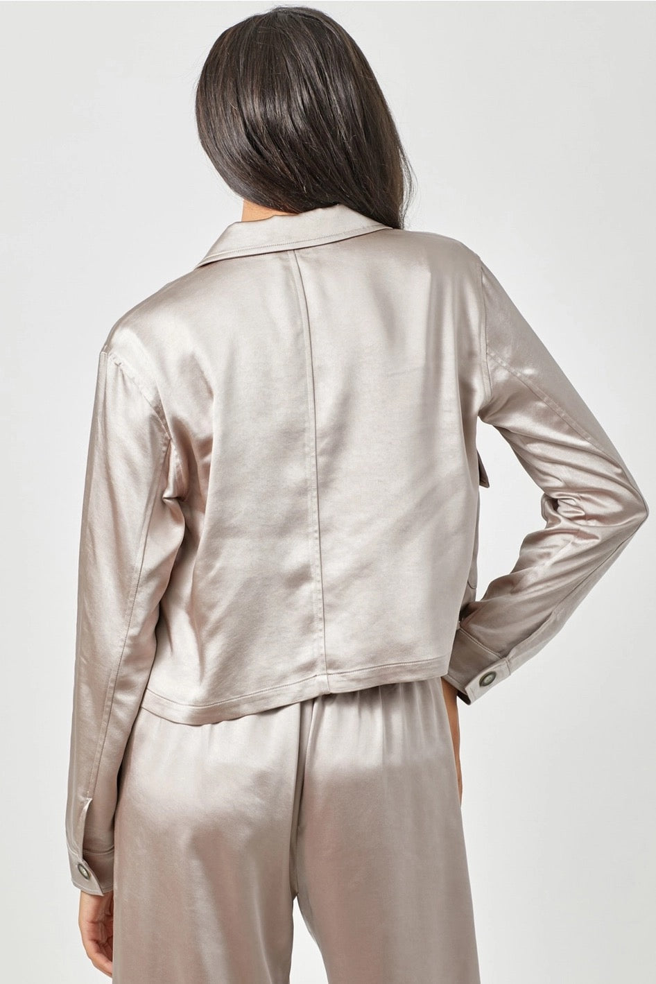 Satin Cropped Jacket – Shoptiques