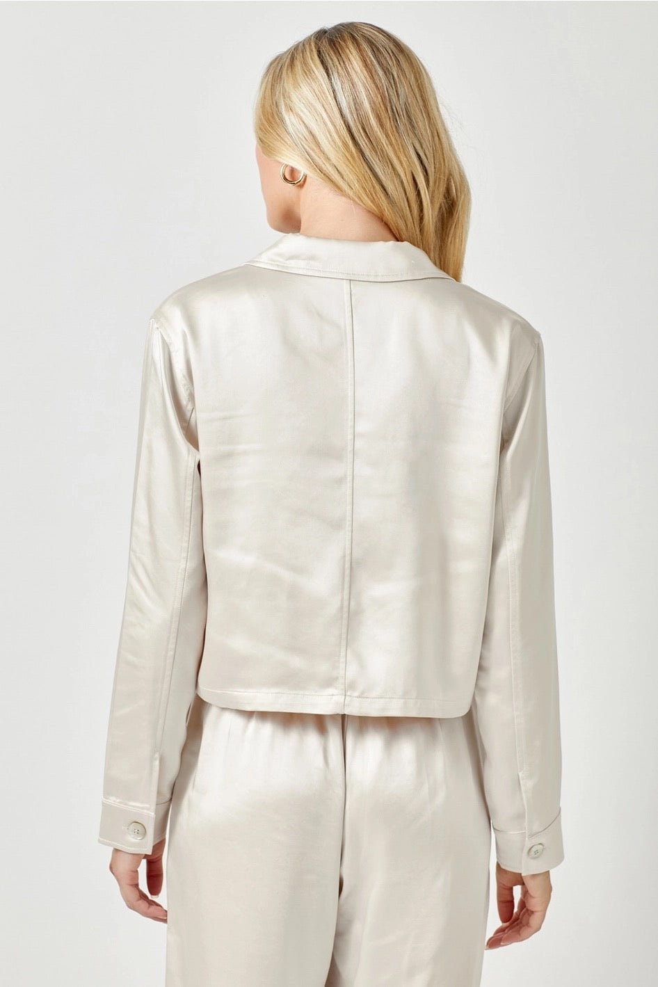 Satin Cropped Jacket – Shoptiques