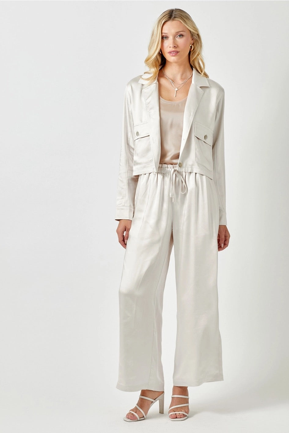 Satin Cropped Jacket – Shoptiques