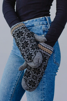 Tan Patterned Knit Mittens