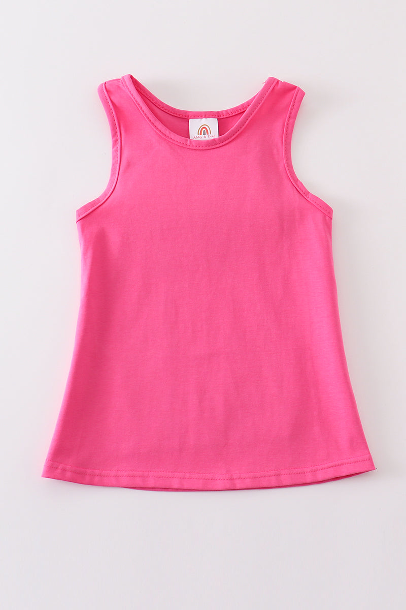 Hot pink blank basic kids teens adult tank top M Hot pink blank basic kids teens adult tank top M