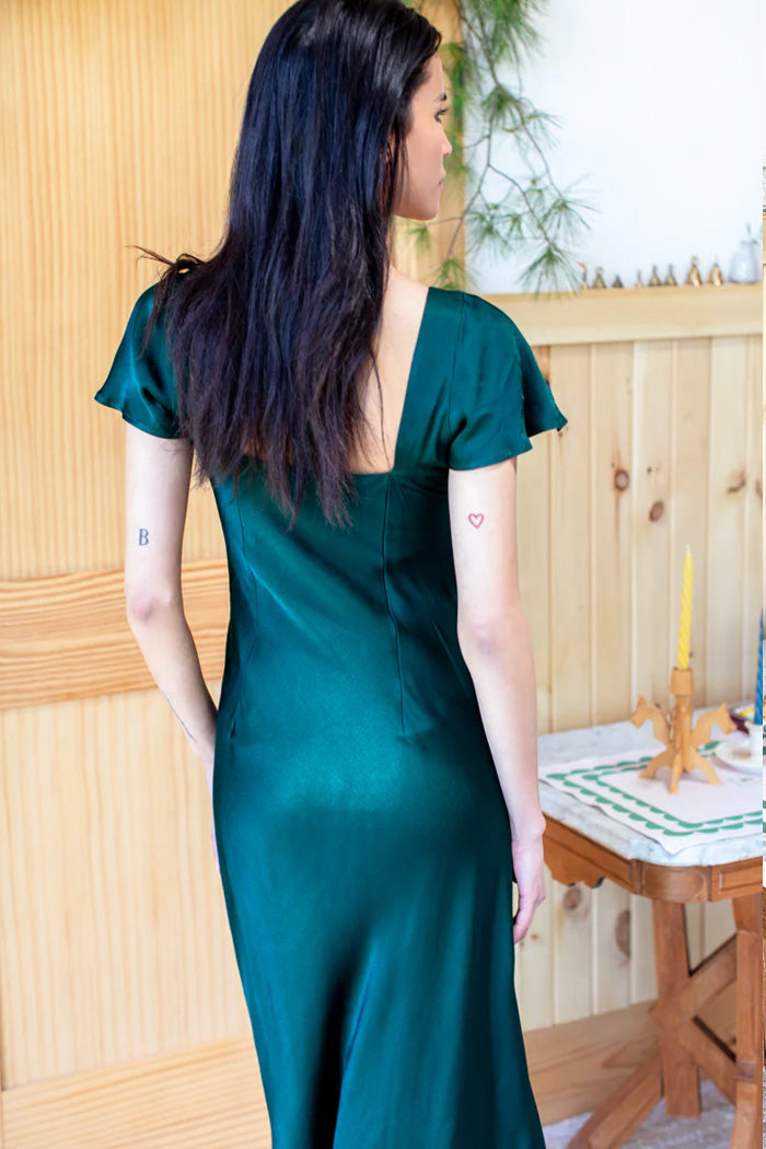 Botanical Green Satin