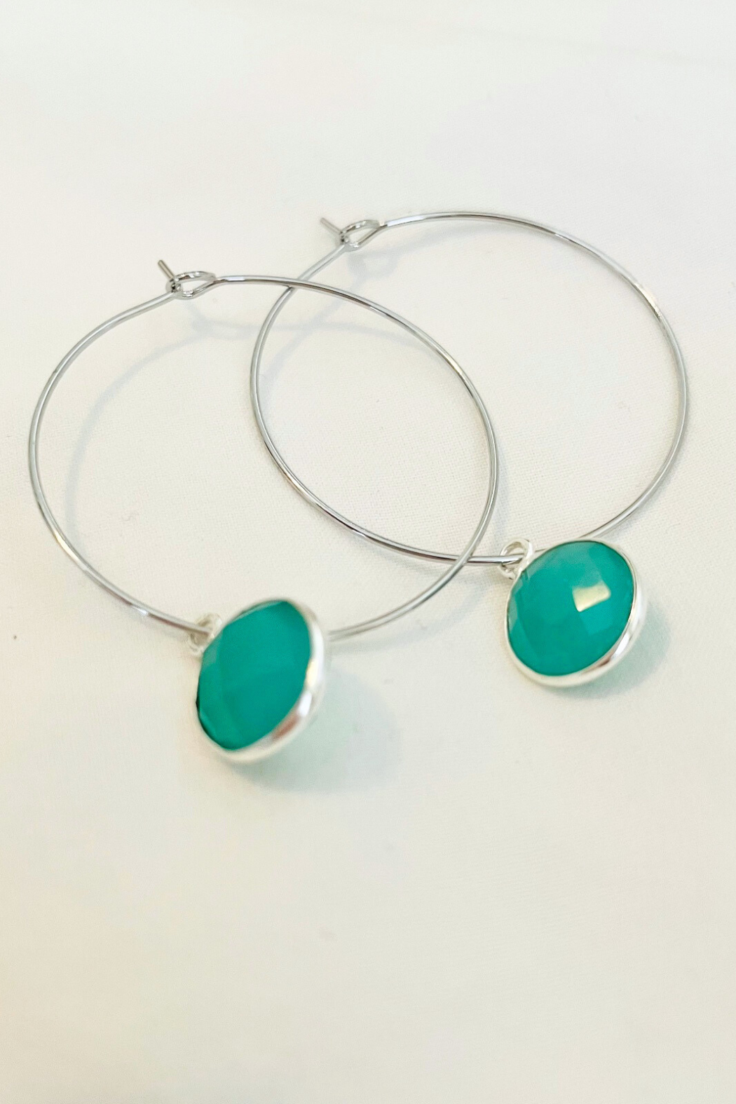 White Gold-filled - Aqua Chalcedony Main