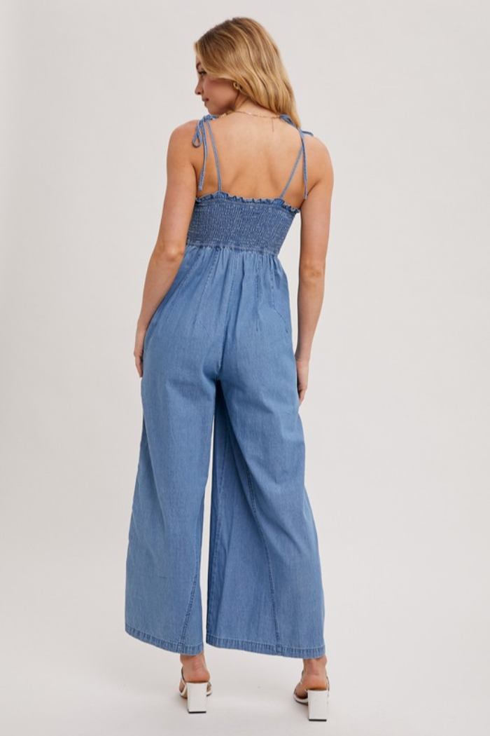 Smocked Denim Jumpsuit Shoptiques smocked-denim-jumpsuit-shoptiques