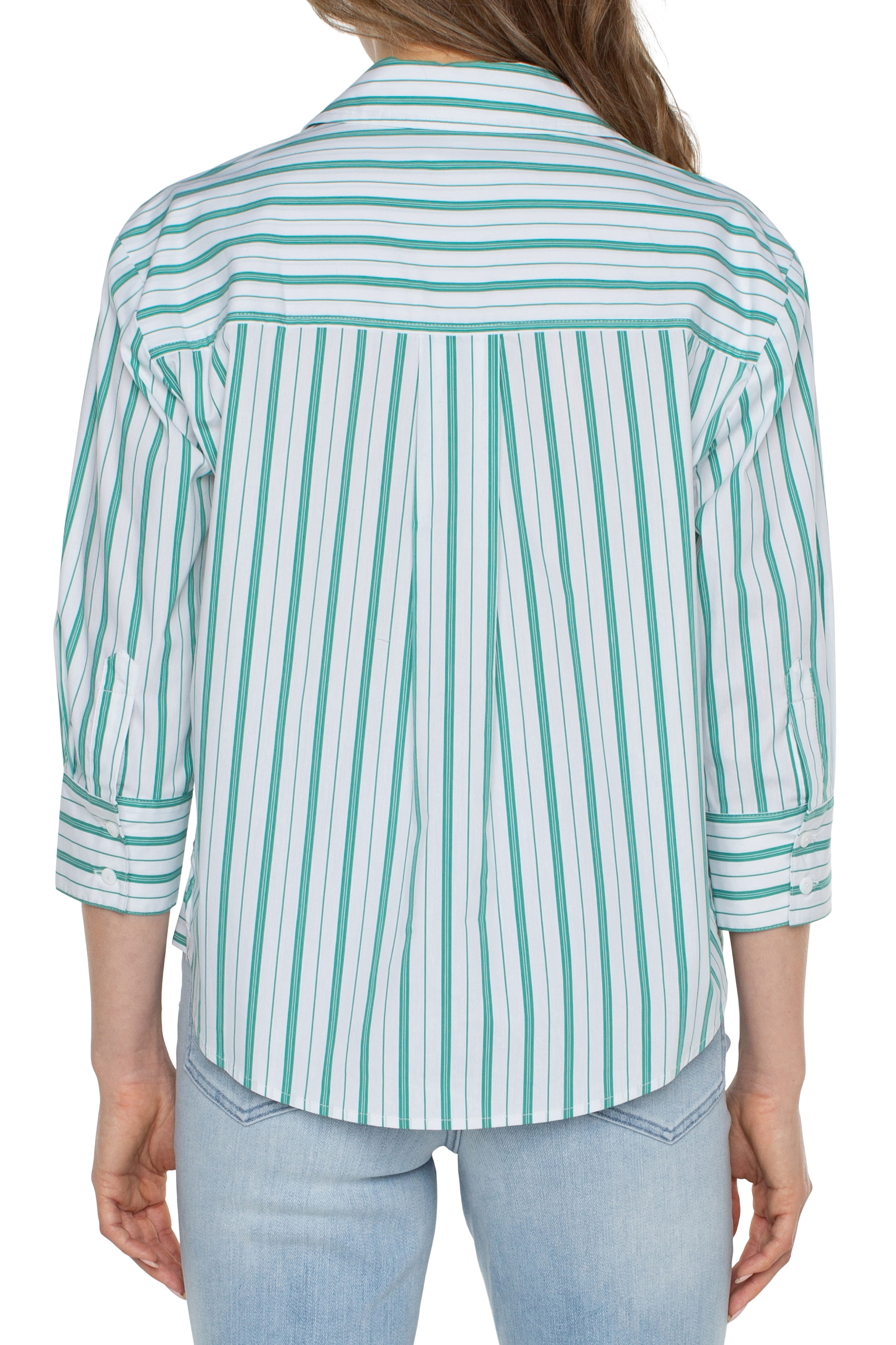 Teal White Green Stripe