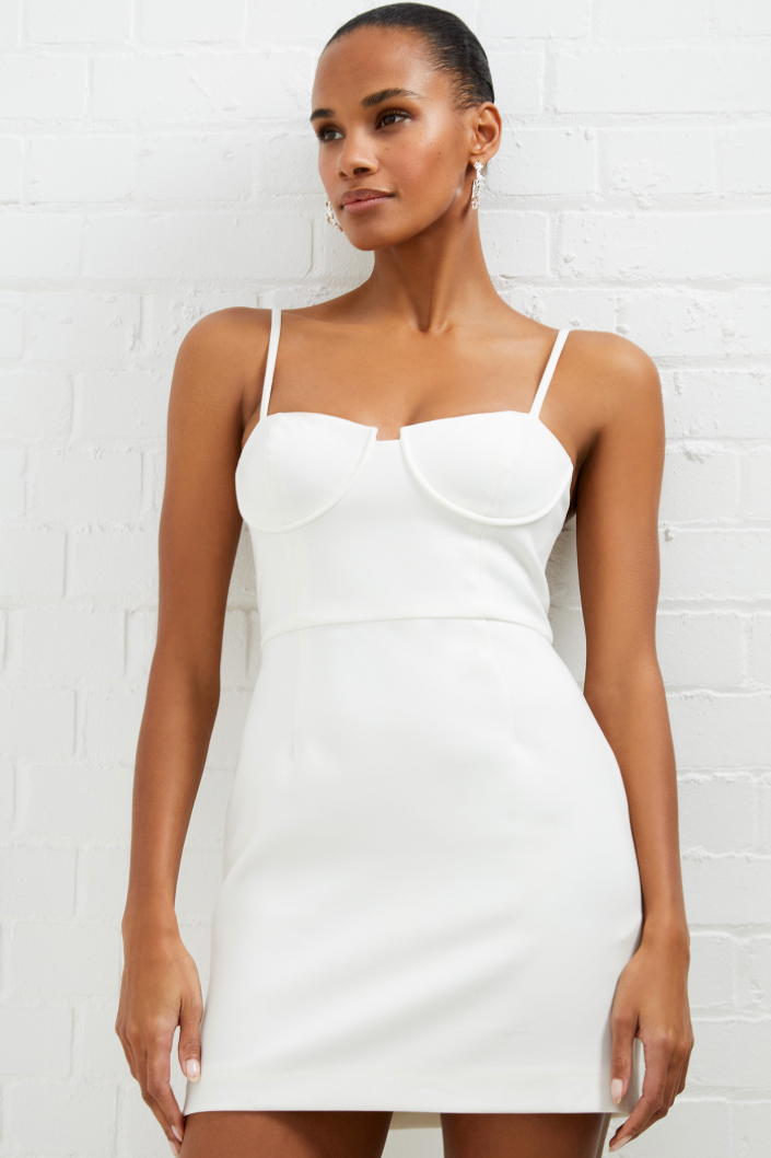 French Connection Whisper Corset Mini Dress, 10 / White French Connection Whisper Corset Mini Dress, 10 / White