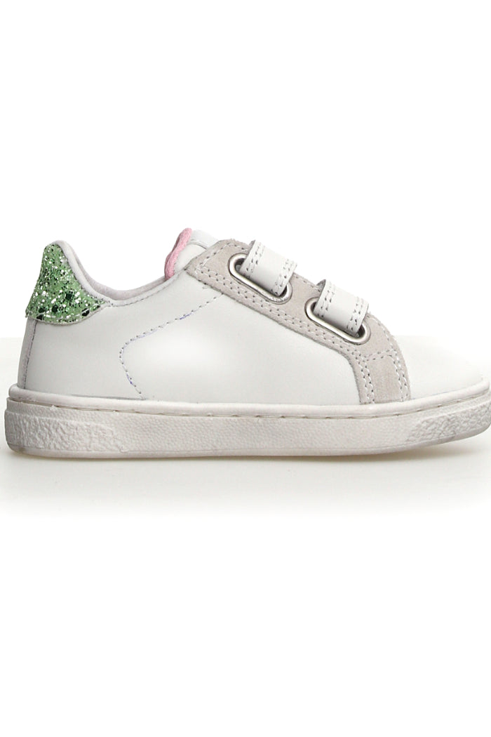 CALF/GLITTER/SUEDE WHITE-PINK-LIGHT GREEN-2N63