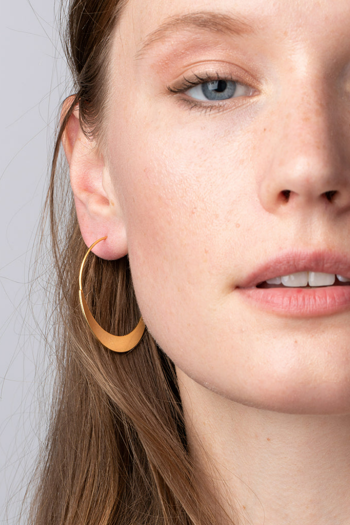 Crescent Hoop/Gold Vermeil