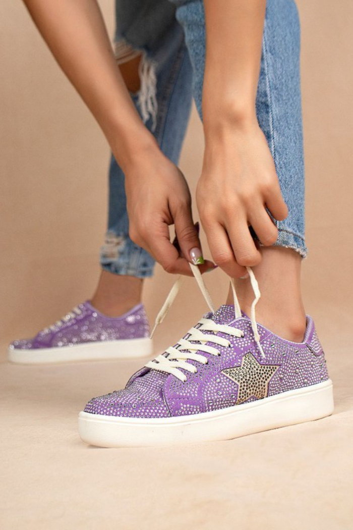 Purple and gold sneakers shop