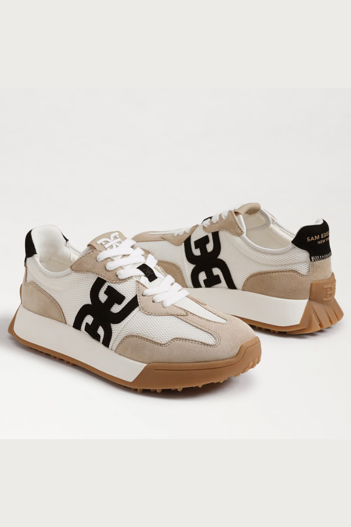 White/Tan/Black Suede