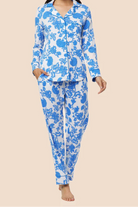 Chrysantheme Pima Knit Pajama - Blue Main