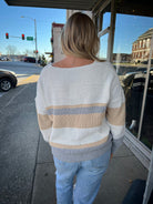 Stripe Button Down Knit Cardigan - Athena's Fashion Boutique