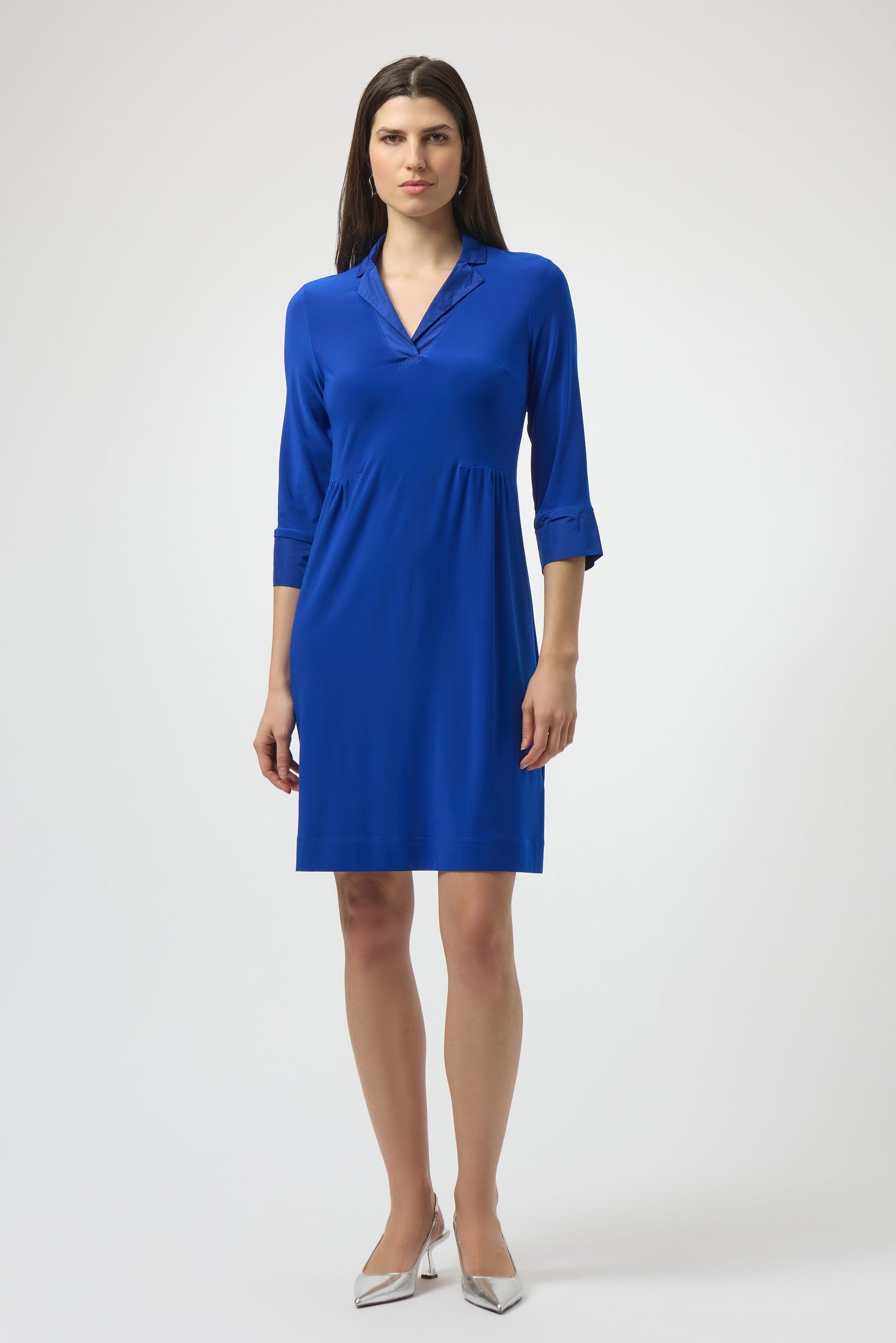 Silky Knit And Memory Trapeze Dress- Royal Sapphire - Royal Sapphire / 0