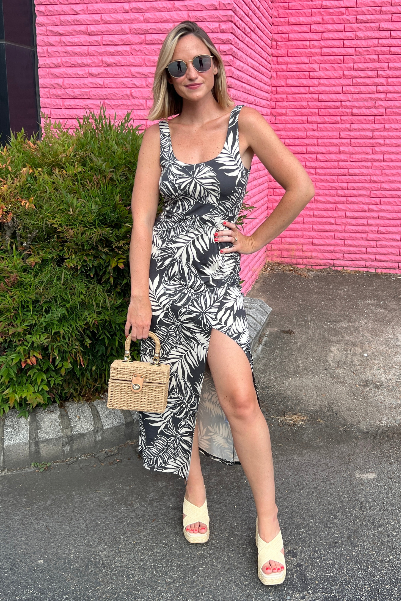 Z Supply | Black Palm Print Midi Dress | Sweetest Stitch Boutique