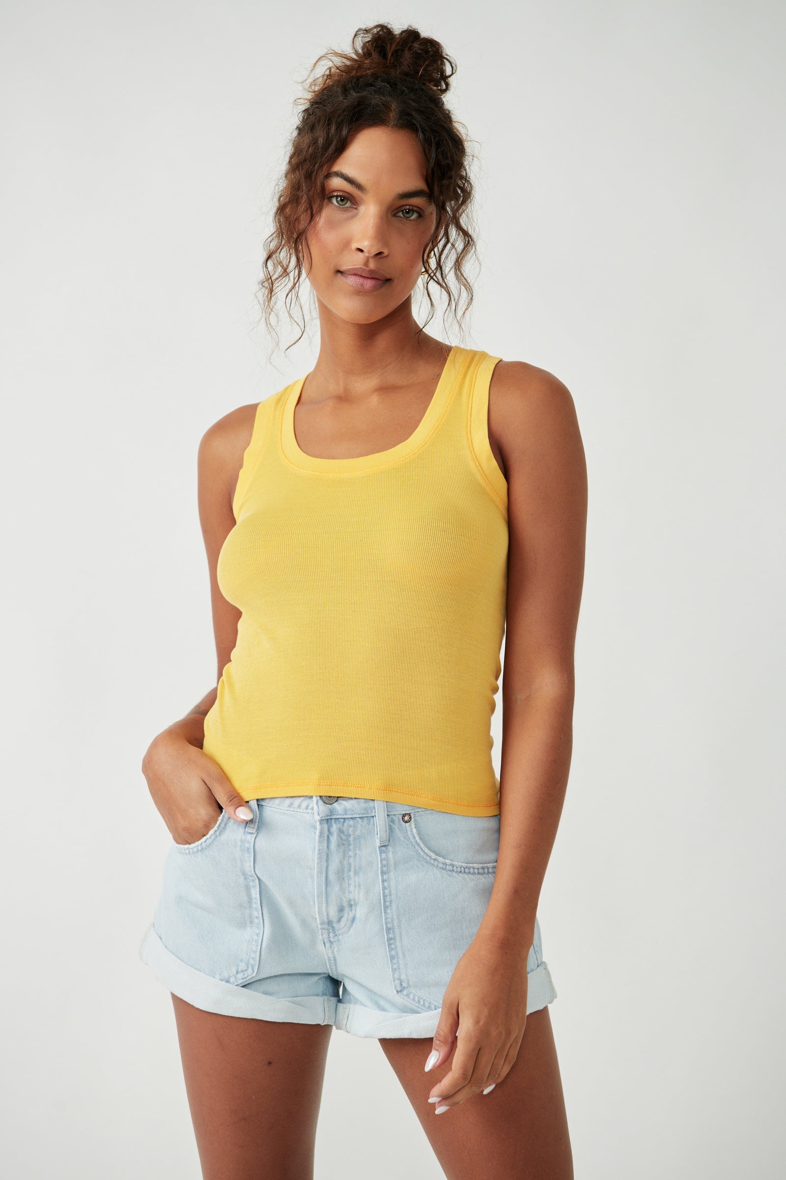 Free People U-Neck Tank - gilt+gossamer