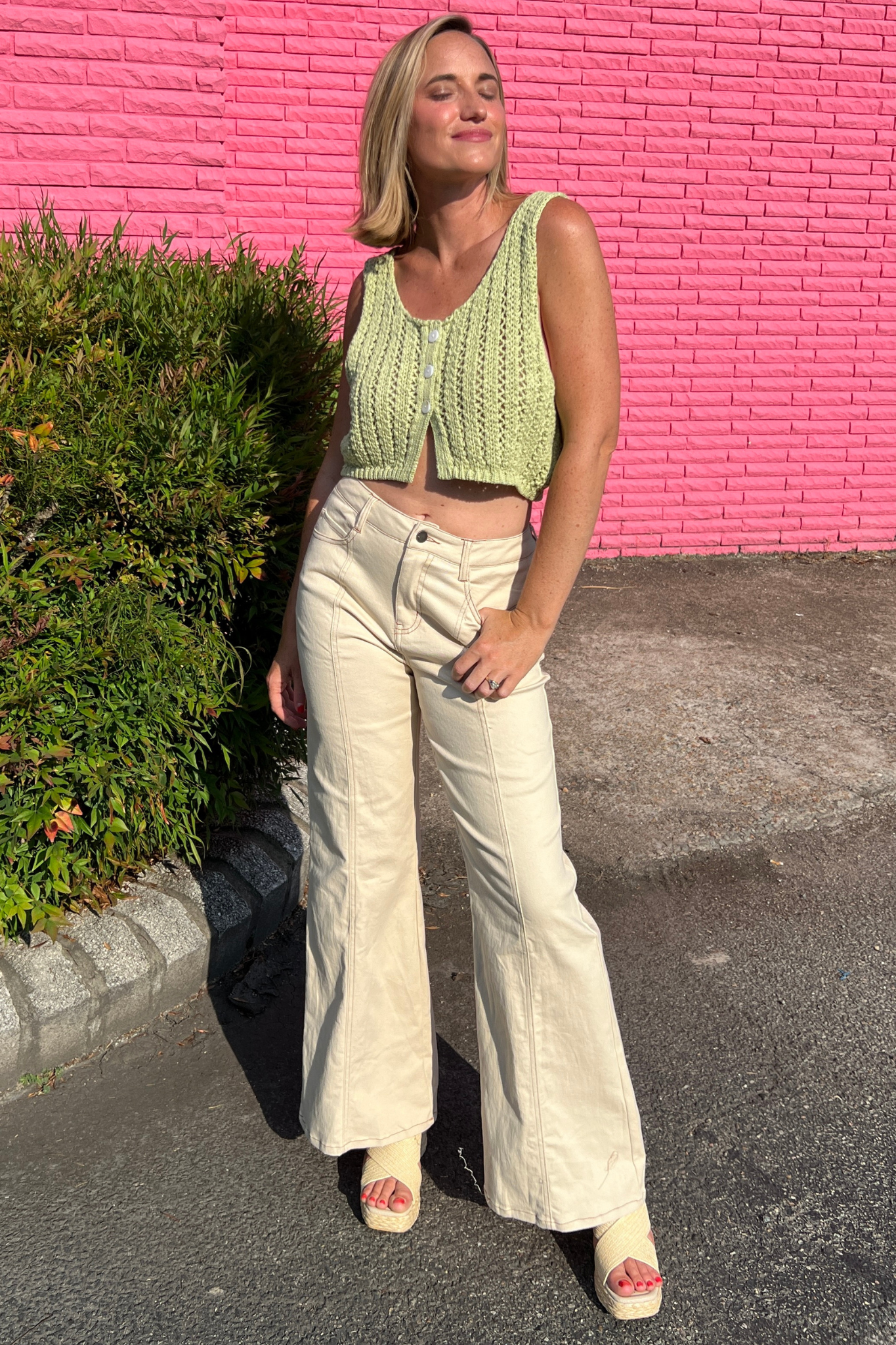 Entro | Flare Leg Khaki Pants | Sweetest Stitch Boutique Richmond