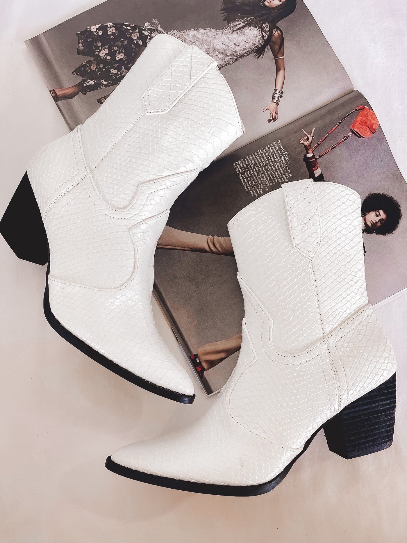 Matisse Bambi Boots - White Snake Skin - gilt+gossamer