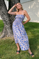 By Together | Blue Leaf Print Midi Dress | Sweetest Stitch Boutique