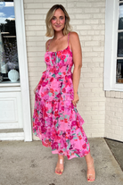 Storia | Pink Floral Wedding Guest Maxi Dress | Sweetest Stitch