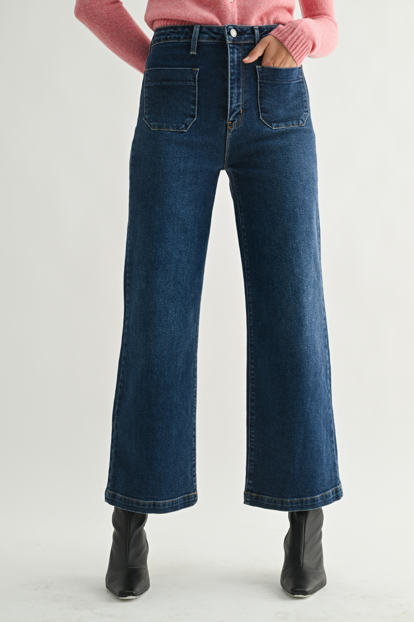 Just Black Denim | Emmy Wide Leg Jeans - Dark | Sweetest Stitch