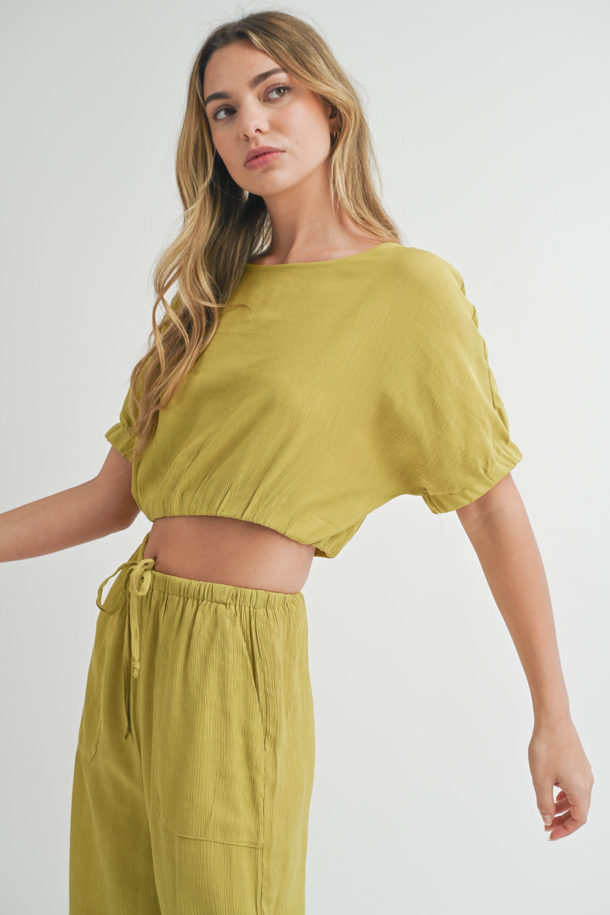 Miou Muse | Green Cropped Top | Sweetest Stitch Online Boutique