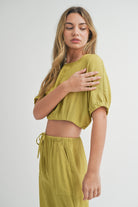 Miou Muse | Green Cropped Top | Sweetest Stitch Online Boutique