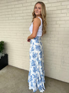 Olivaceous | Blue Floral Mika Maxi Skirt | Sweetest Stitch Boutique