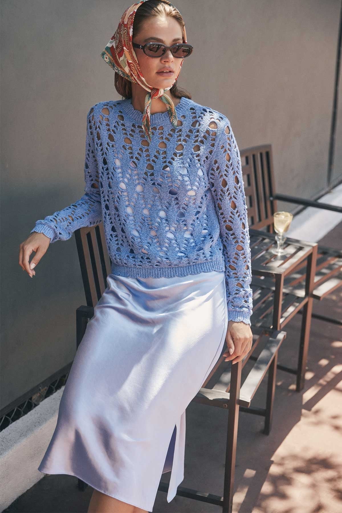 Pointelle Sweater Satin Dress Set – Shoptiques