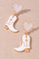 Western CowGirl Boot Heart Post Earrings - Yayas Glam & Gift Shop