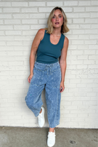 Entro | Denim Barrel Leg Drawstring Pants | Sweetest Stitch