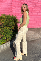 Entro | Flare Leg Khaki Pants | Sweetest Stitch Boutique Richmond