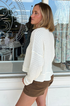 By Together | Ivory Waffle Knit Sweater | Sweetest Stitch Boutique