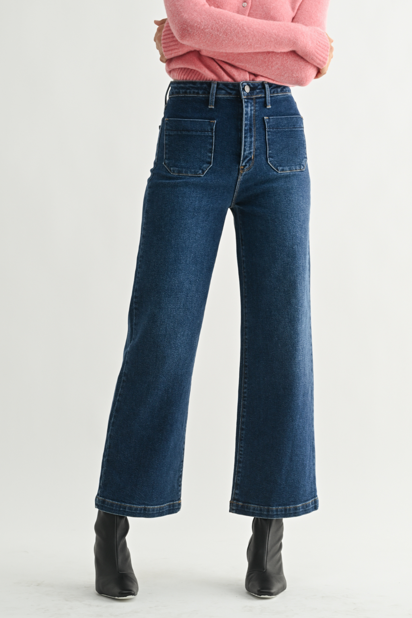 Just Black Denim | Emmy Wide Leg Jeans - Dark | Sweetest Stitch