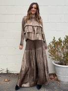 Current Air | Miley Wide Leg Metallic Pants | Sweetest Stitch Boutique