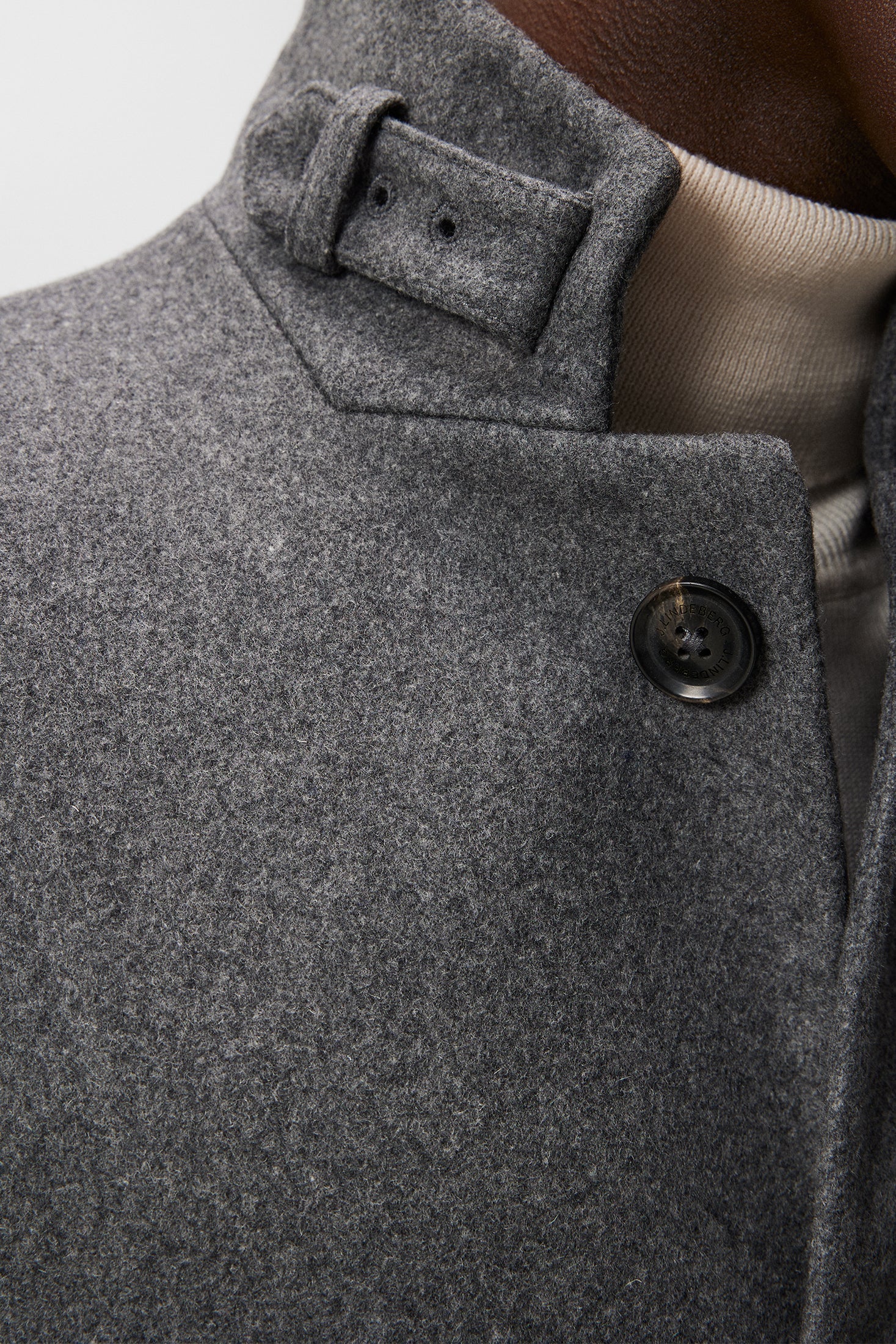 J. Lindeberg Holger Melton Mid Grey Melange Coat – Shoptiques