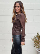 Crescent | Sierra Sheer Metallic Top | Sweetest Stitch Boutique