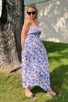 By Together | Blue Leaf Print Midi Dress | Sweetest Stitch Boutique