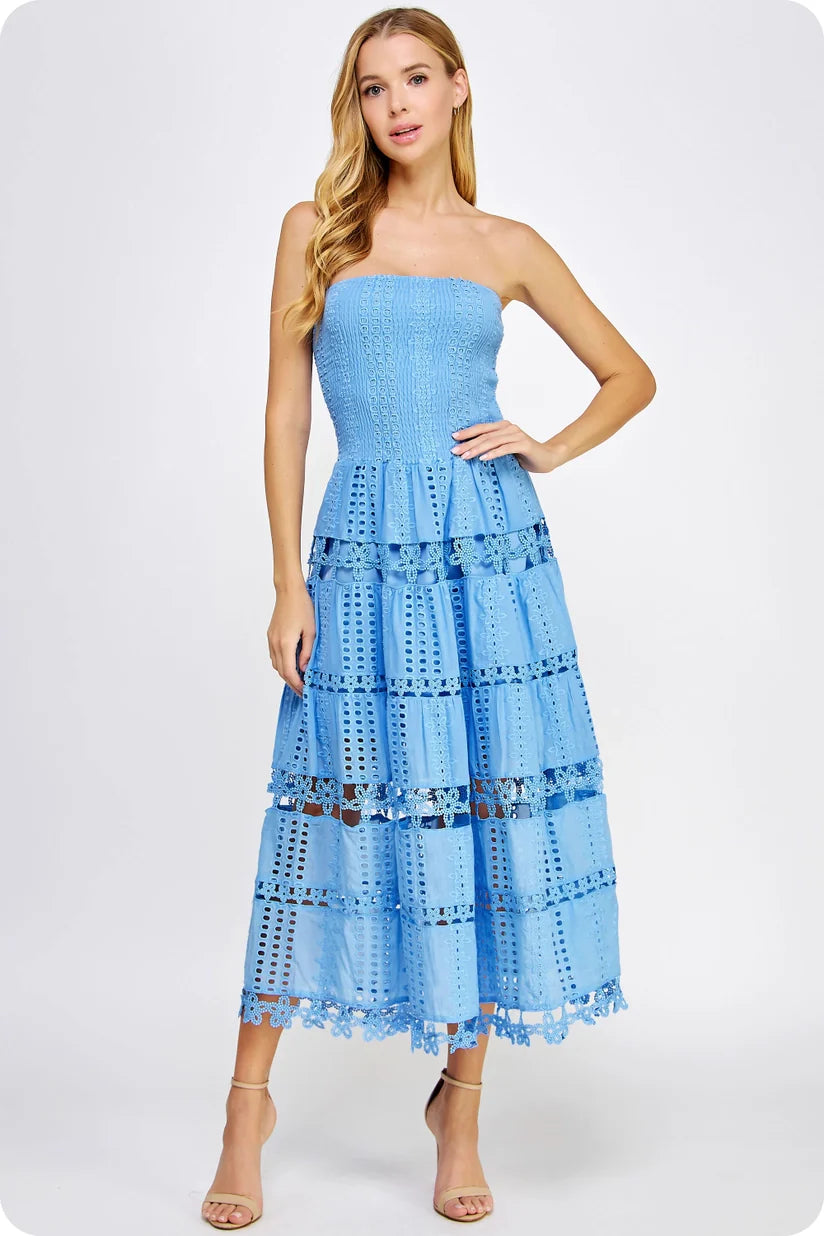 Strut & Bolt | Gloria Eyelet Lace Midi Dress | Sweetest Stitch Boutique
