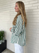 Entro | Esmerelda Striped Button Up Top | Sweetest Stitch Boutique