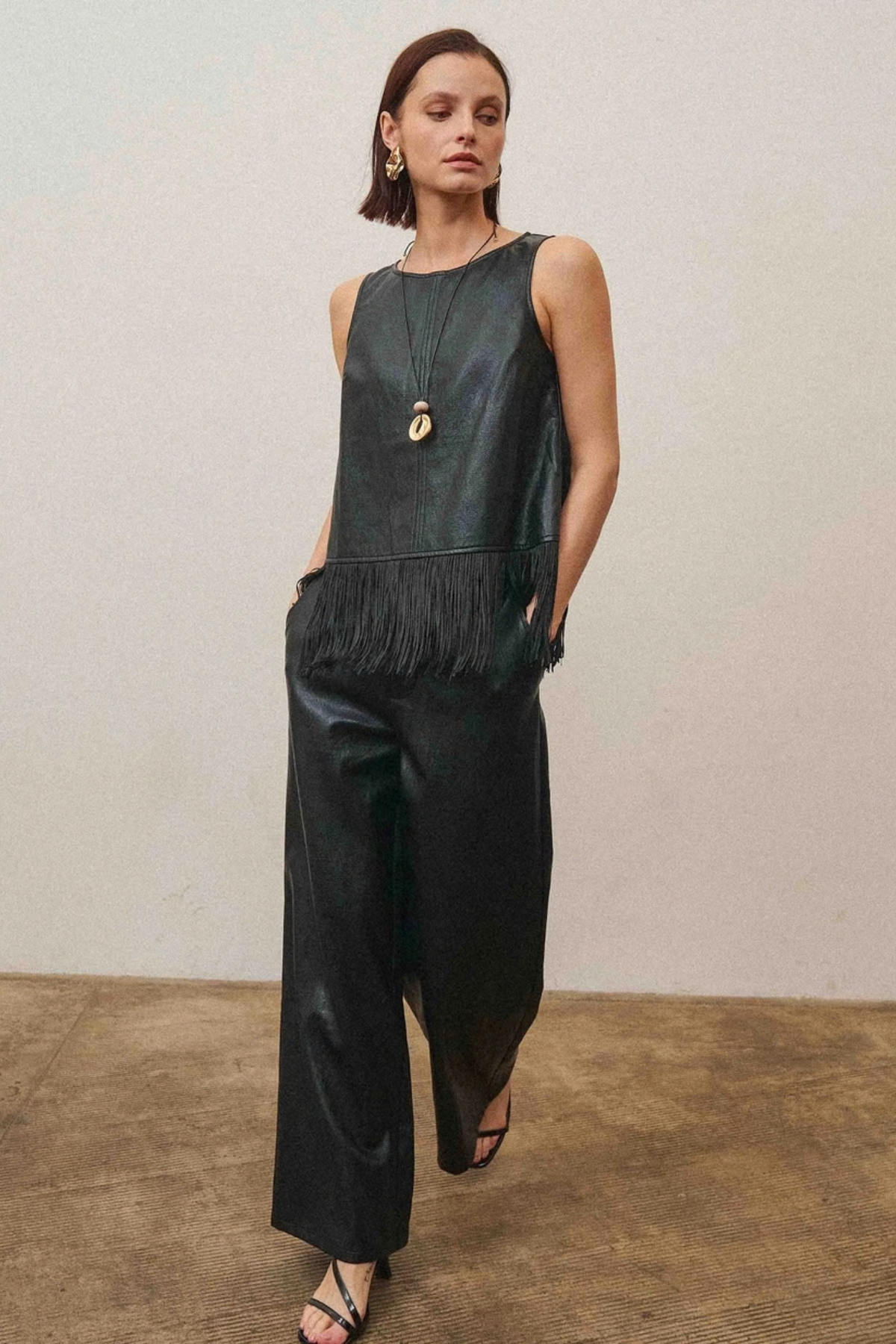 Able | Delilah Faux Leather Fringe Top | Sweetest Stitch Boutique RVA