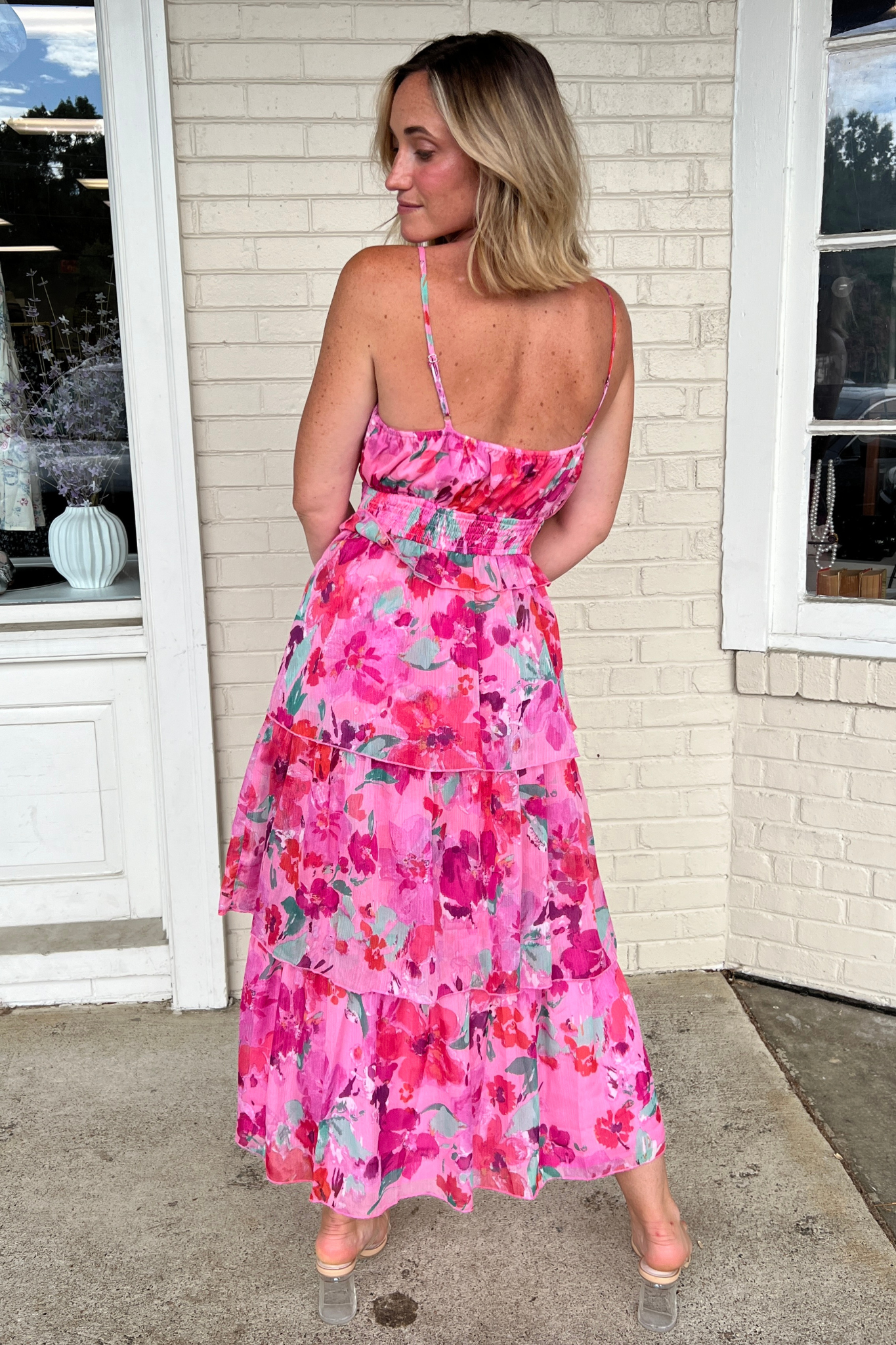 Storia | Pink Floral Wedding Guest Maxi Dress | Sweetest Stitch