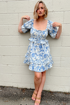 Aureum | Blue Toile Mini Dress | Sweetest Stitch Shop Grad Dresses